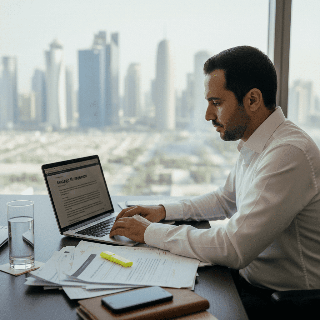  Professional in Doha studying for an accredited MBA with Gate Academy in Qatar. 