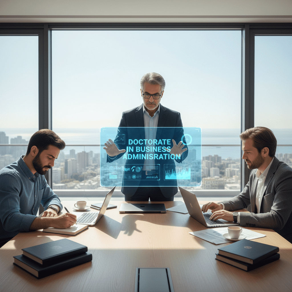  Businessmen studying an accredited online Business Administration doctorate in Lebanon 