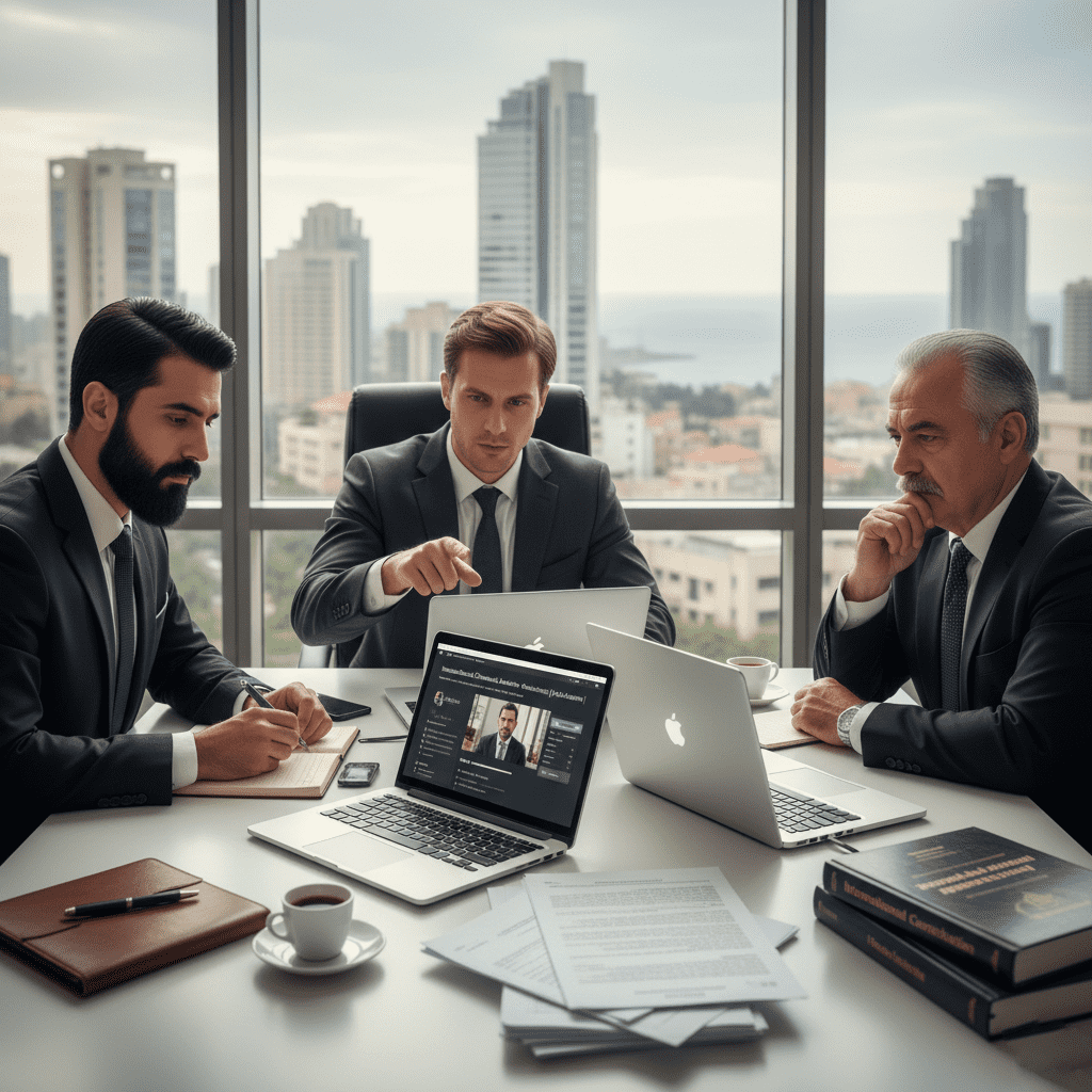  Three men studying Commercial Arbitration online in Lebanon via Gate Academy 